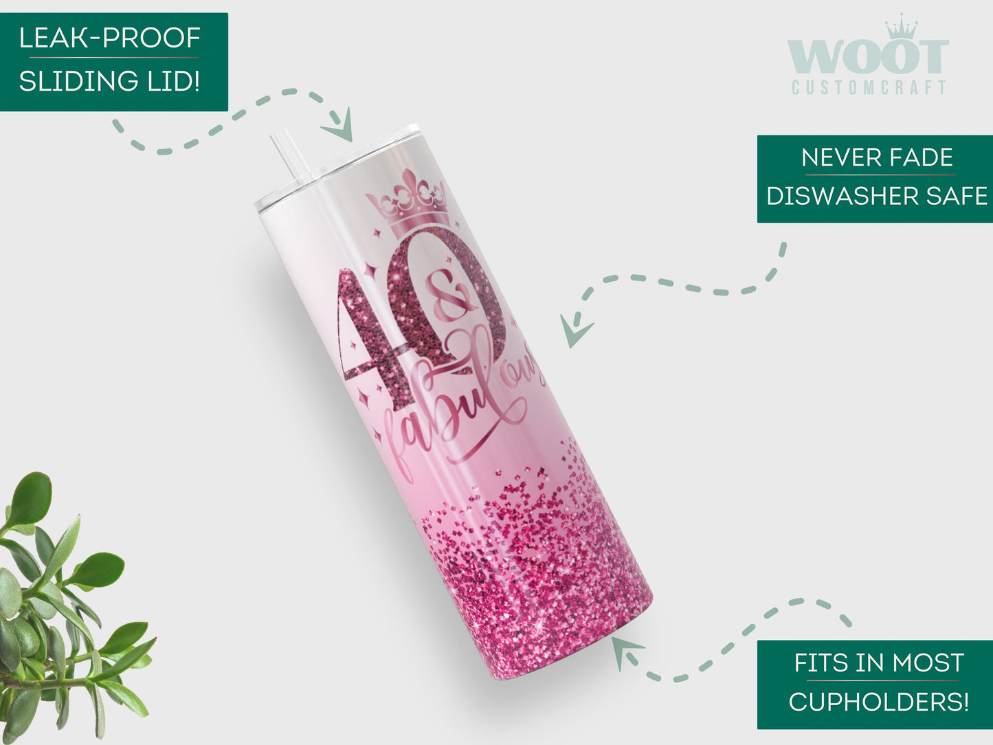 Personalized 40th Birthday Tumbler - Fabulous Gift Cup for Her | Happy 40th Celebration