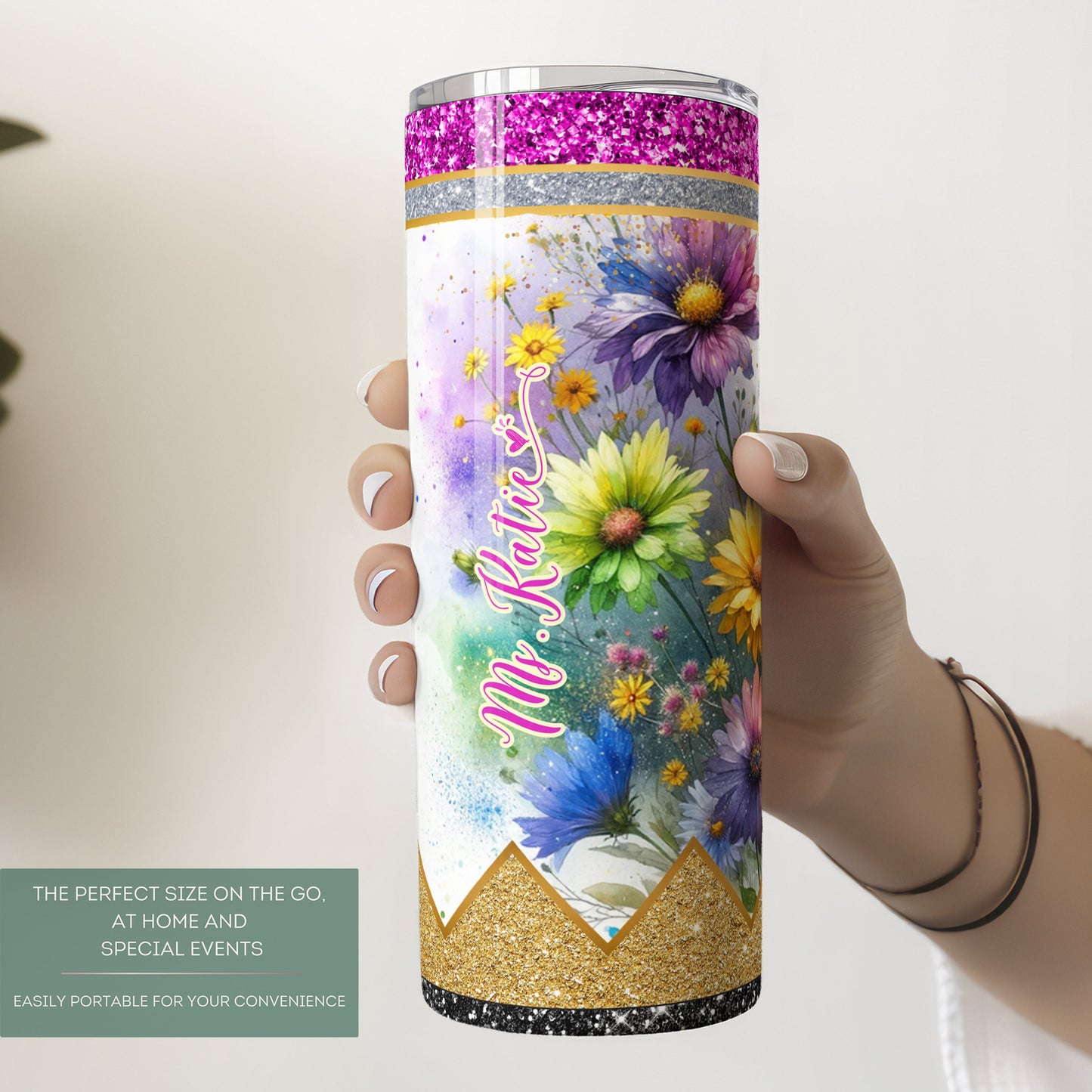 Customized Daisy Tumbler - Teacher Appreciation Gift for Back to School