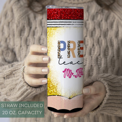 Personalized Pre-K Teacher Tumbler - Custom Gift for Preschool Educators