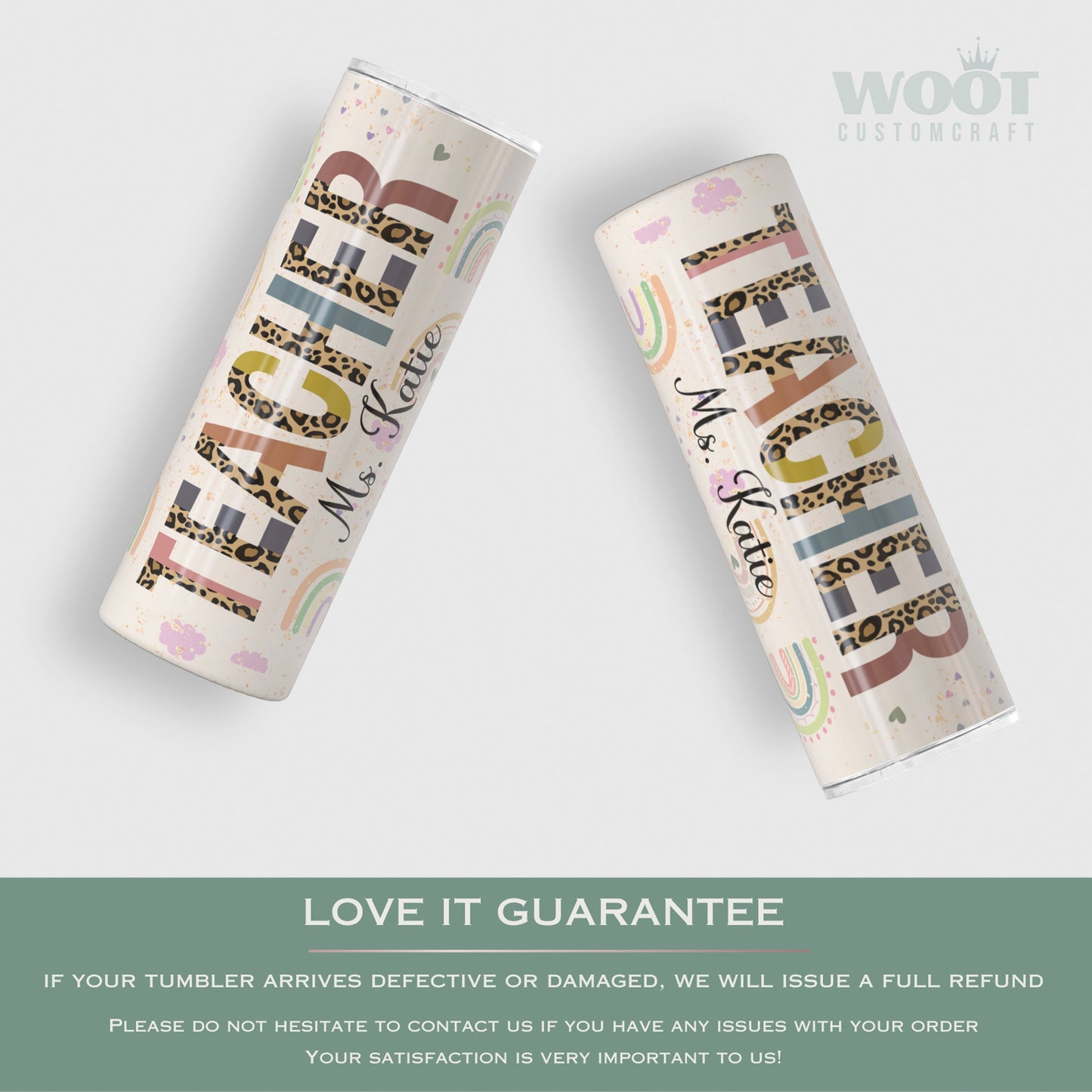 Teacher Tumbler Personalized Personalized, Rainbow Teacher Tumbler Personalized, Custom Teacher Gift For Teacher, Rainbow Teacher Travel Cup