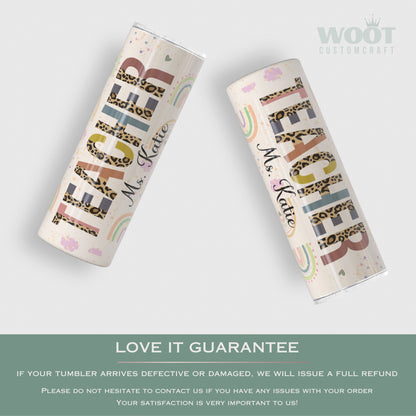 Teacher Tumbler Personalized Personalized, Rainbow Teacher Tumbler Personalized, Custom Teacher Gift For Teacher, Rainbow Teacher Travel Cup