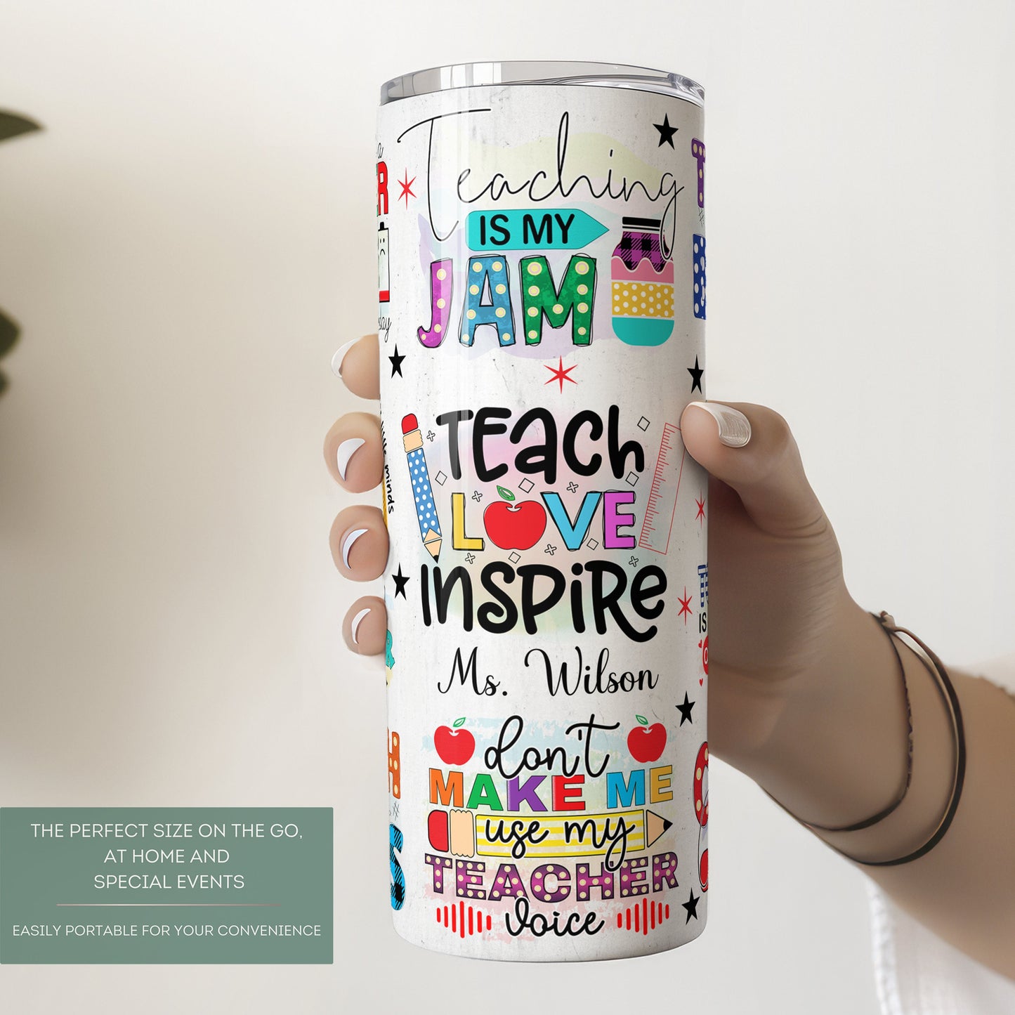 Personalized Teacher Tumbler - Inspirational Affirmation Gift for Educators