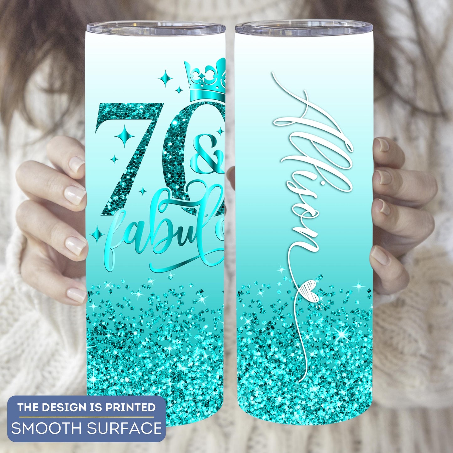 70 and fabulous tumbler personalized