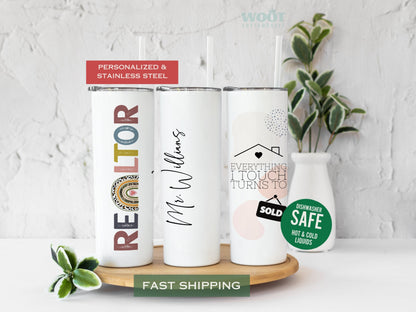 Personalized Realtor Tumbler - Perfect Gift for Real Estate Agents and Closing Thank You