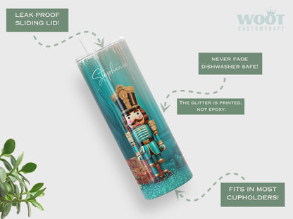 Personalized Nutcracker Tumbler - Christmas Gift Travel Cup with Nutcracker Design