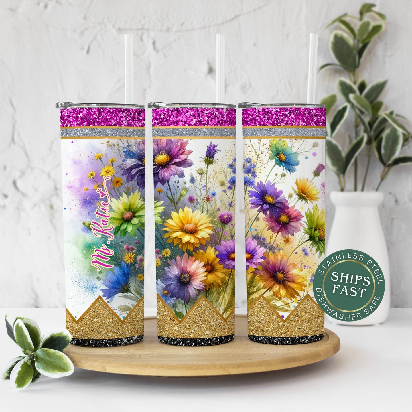 Customized Daisy Tumbler - Teacher Appreciation Gift for Back to School