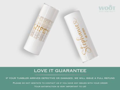 Personalized Wifey Tumbler - Custom Travel Cup Gift for Newlyweds