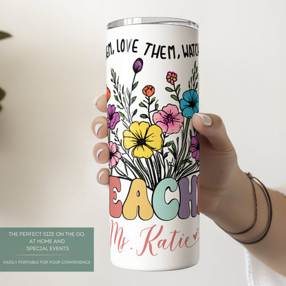 Personalized Floral Wildflower Tumbler - Teacher Appreciation Gift