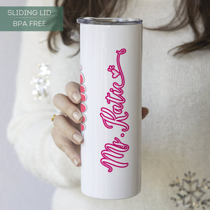 Personalized Wildflower Teacher Tumbler - Custom Floral Appreciation Gift for Educators
