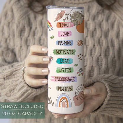 Personalized Retro Teacher Tumbler with Name - Thank You Gift for Teacher Appreciation