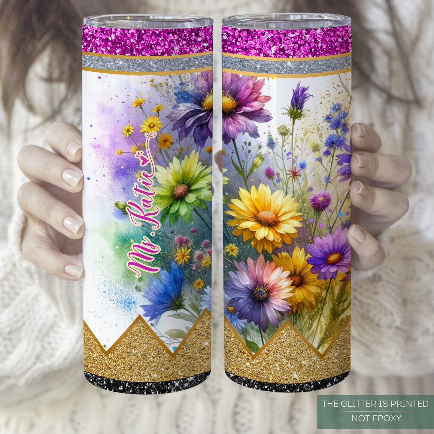 Customized Daisy Tumbler - Teacher Appreciation Gift for Back to School