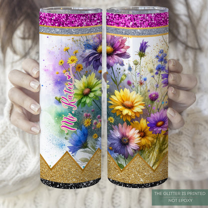 Customized Daisy Tumbler - Teacher Appreciation Gift for Back to School