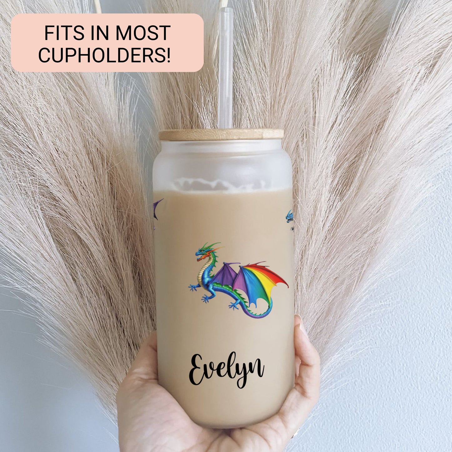 Personalized Dragon Frosted Tumbler - Custom Coffee Cup for Dragon Lovers