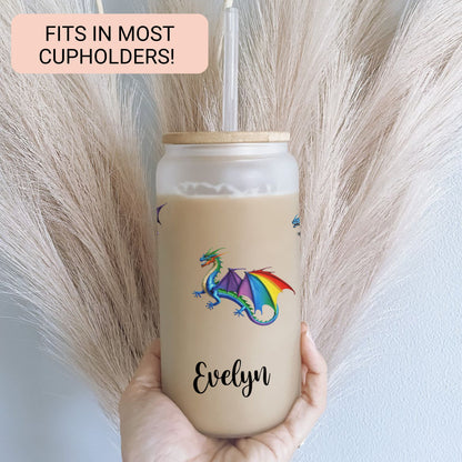 Personalized Dragon Frosted Tumbler - Custom Coffee Cup for Dragon Lovers