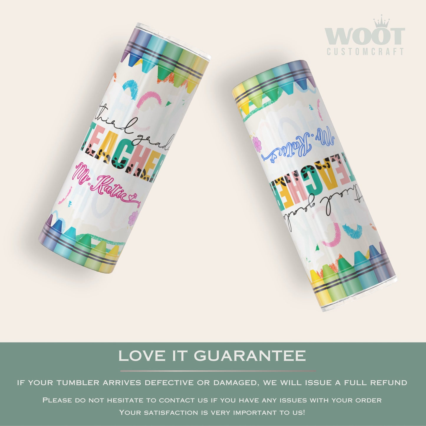 Personalized Third Grade Teacher Tumbler - Custom Appreciation Gift