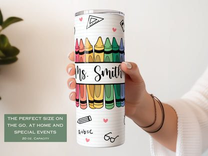 Personalized Teacher Tumbler - Custom Travel Cup for Teacher Appreciation