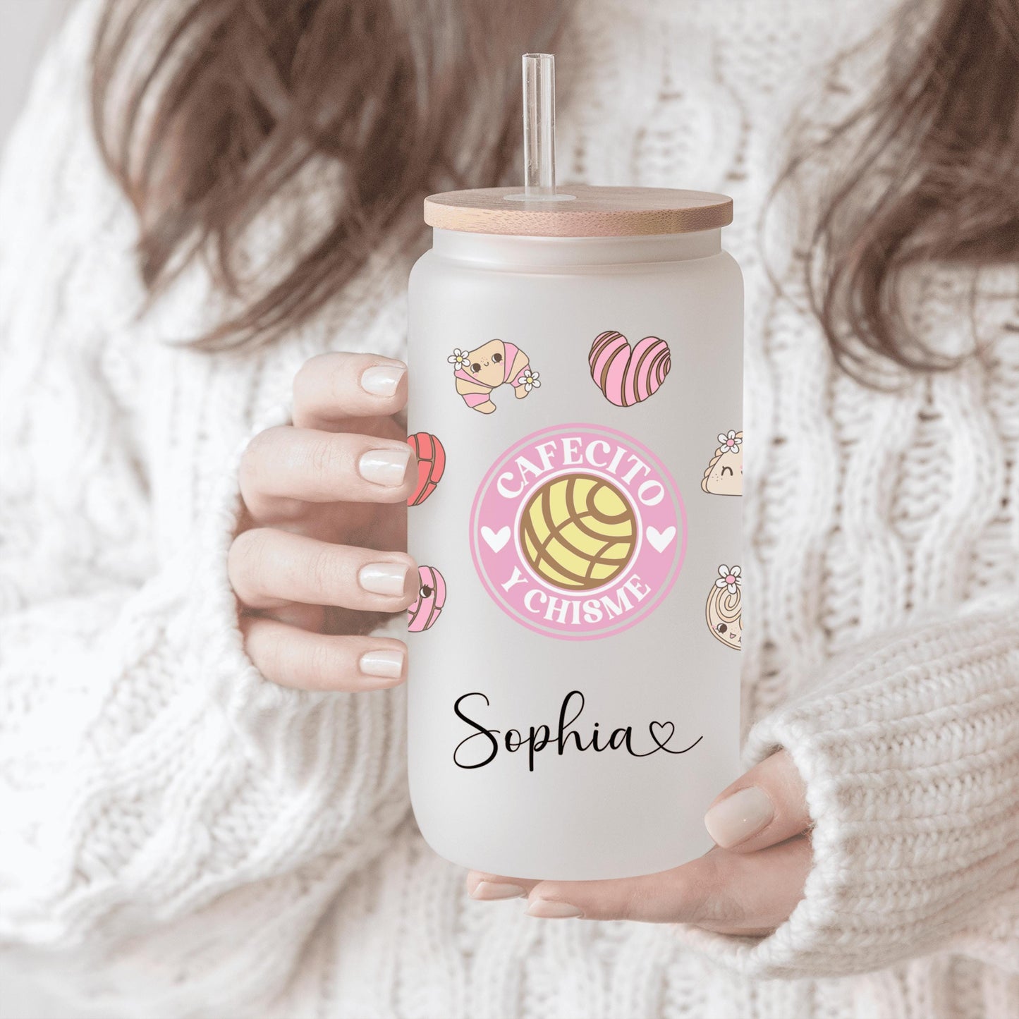 Custom pink concha lover cup designed for fans of pan dulce and cafecito perfect for daily use or gifting