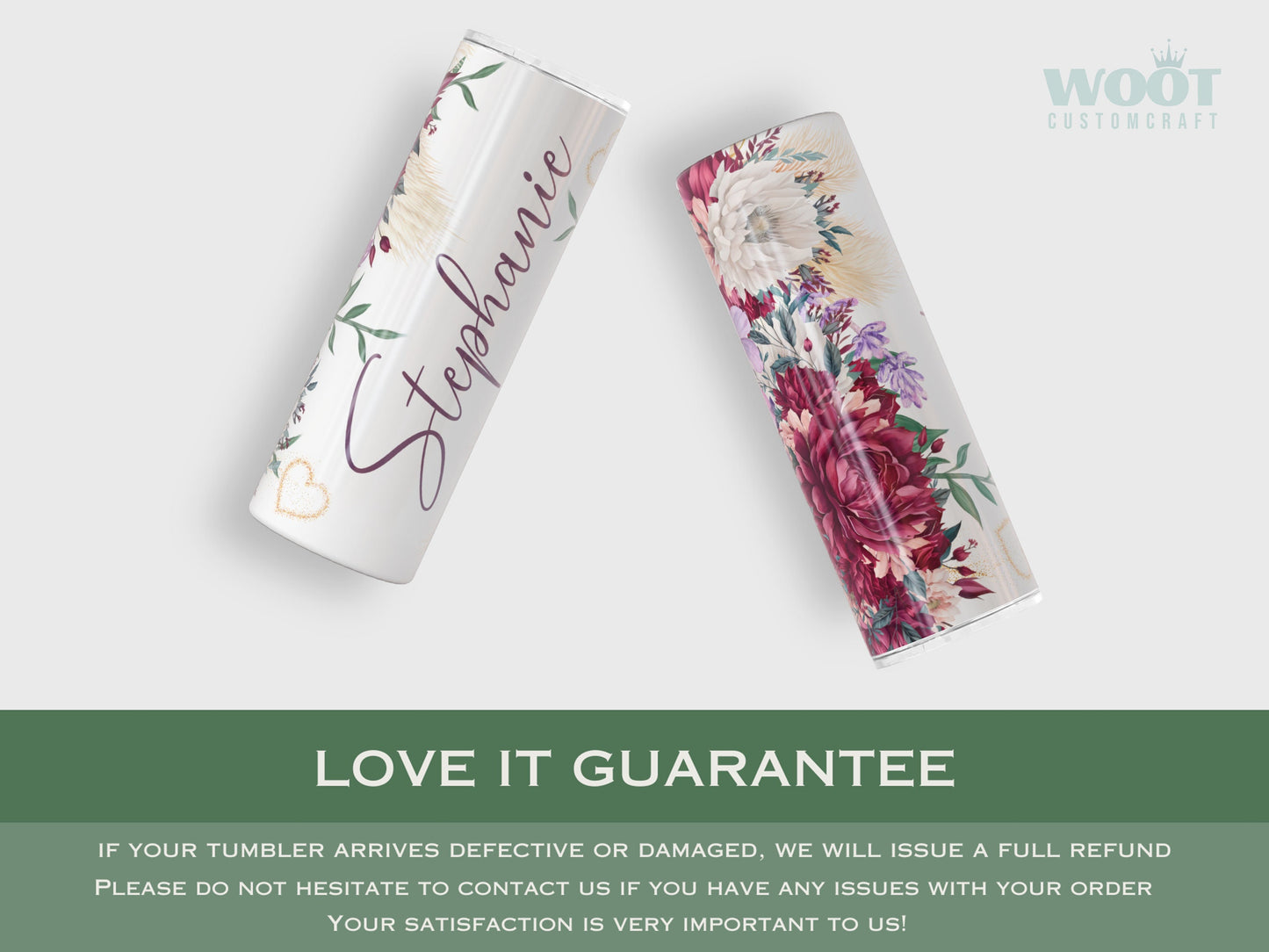 Purple Floral Tumbler - Personalized Fall Gift for Her or Purple Lovers