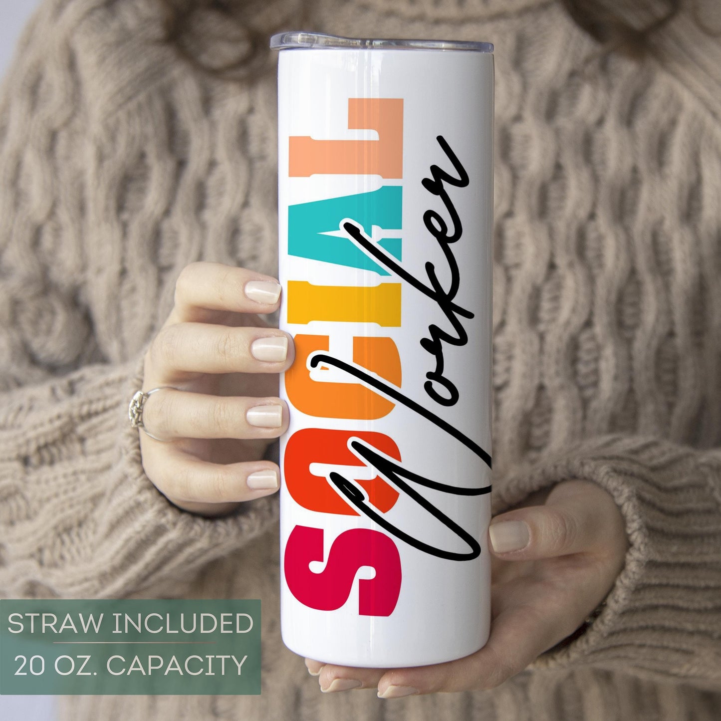 Personalized Social Worker Tumbler - Custom Travel Cup Gift for Social Workers