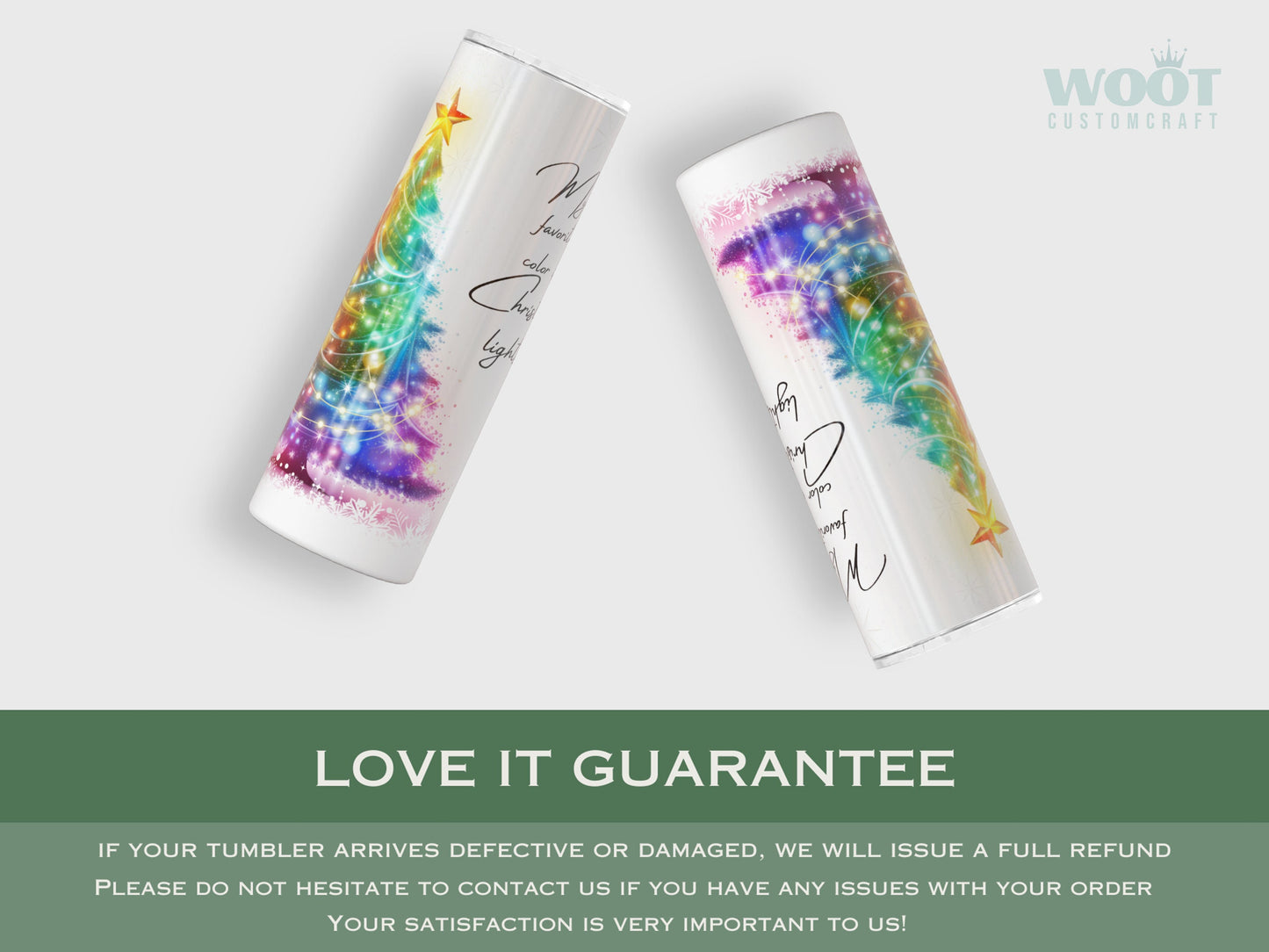 Personalized Light Up Tumbler - Christmas Lights Gift for Her