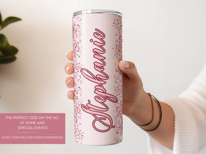 Rose Gold Ombre Glitter Tumbler - Sparkling Gift for Mom