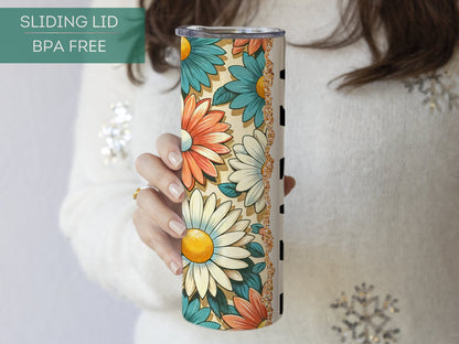 Personalized Retro Mama Tumbler - Custom Floral Design with Kids' Names