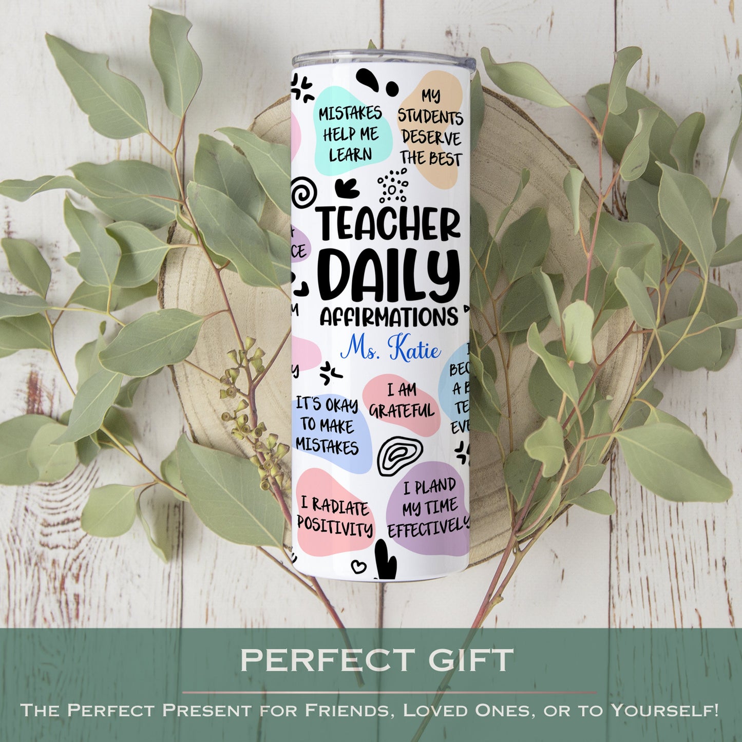 Teacher Daily Affirmation Tumbler Personalized, Teacher Gift, Teacher Affirmation Personalized, Teacher Tumbler, Teacher Appreciation Gift