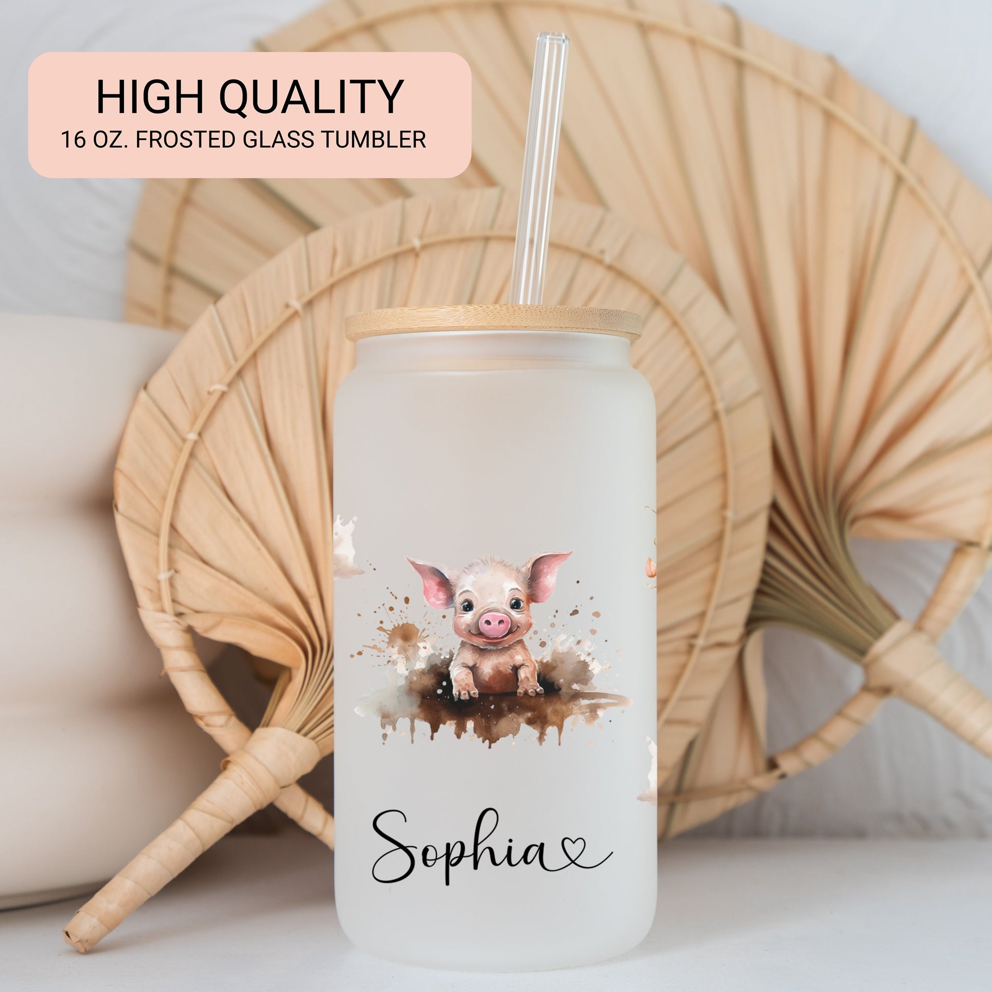 Frosted Glass Cup Pig Glass Tumbler