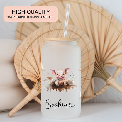 Frosted Glass Cup Pig Glass Tumbler