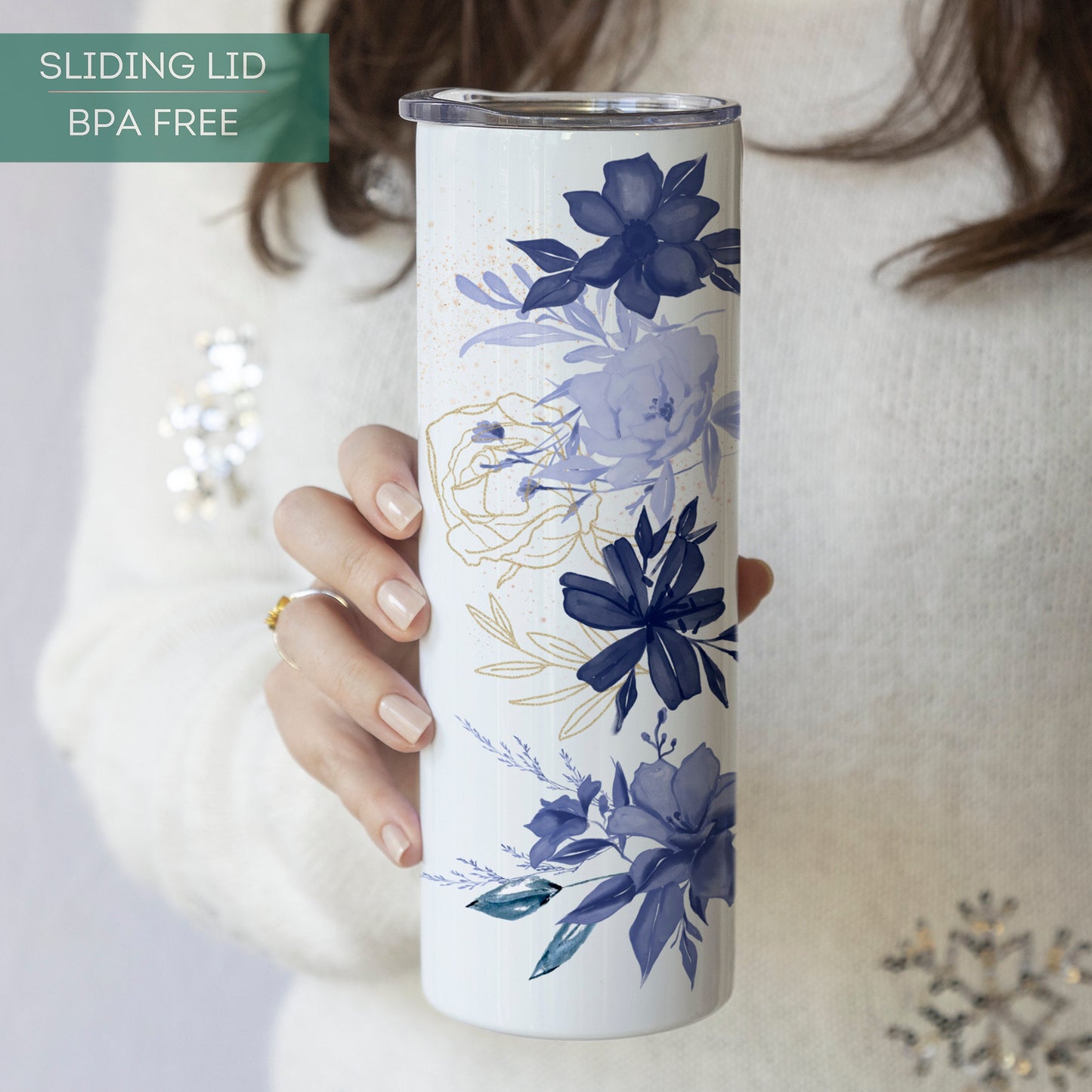 Personalized Nana Tumbler - Custom Floral Travel Cup with Grandkids' Names