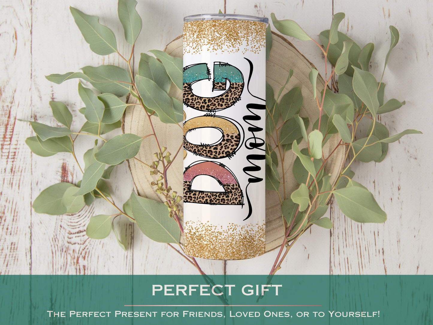 Personalized Dog Mom Travel Mug - Cheetah Print Tumbler for Dog Lovers