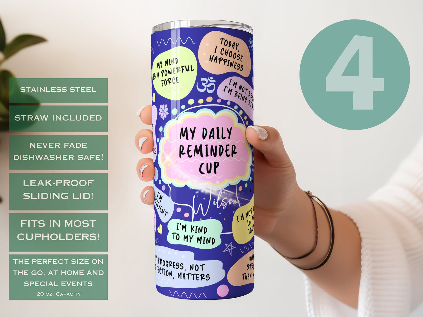 Custom Daily Reminder Tumbler - Inspirational Affirmation Cup for Motivation & Positivity