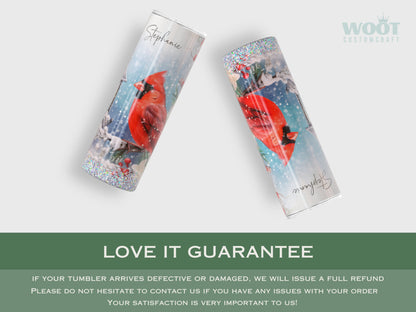 Personalized Cardinal Bird Tumbler - Gift for Cardinal Lovers and Winter