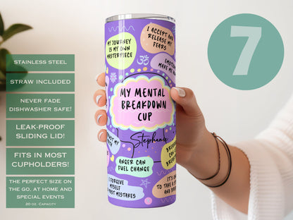Custom Affirmation Tumbler - Inspirational Gift for Mental Health Support