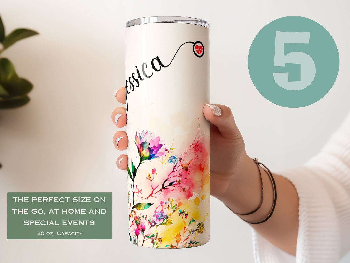 Personalized Nurse Tumbler with Stethoscope Design - Nurse Appreciation Gift & Travel Mug