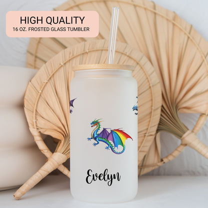 Personalized Dragon Frosted Tumbler - Custom Coffee Cup for Dragon Lovers
