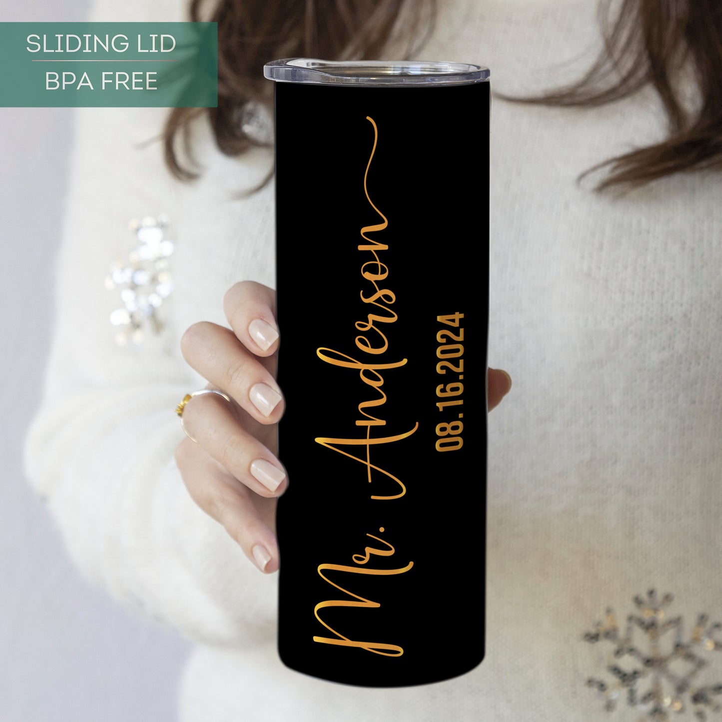 Personalized Mr & Mrs Wedding Tumbler Set - Custom Travel Cups for Newlyweds