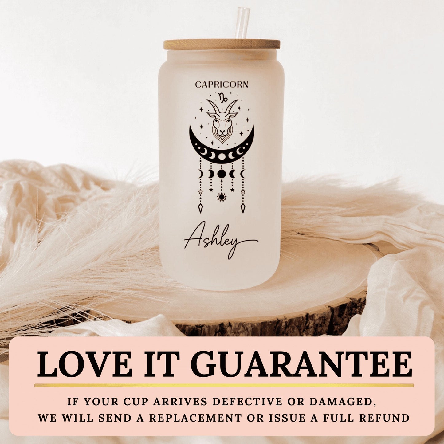 Zodiac-themed iced coffee tumbler featuring custom star sign designs ideal as a stylish and unique gift for astrology fans