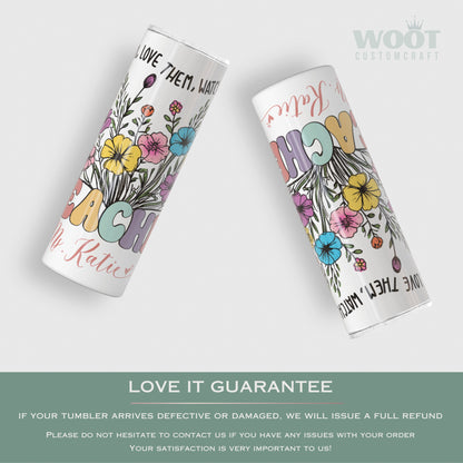 Personalized Floral Wildflower Tumbler - Teacher Appreciation Gift