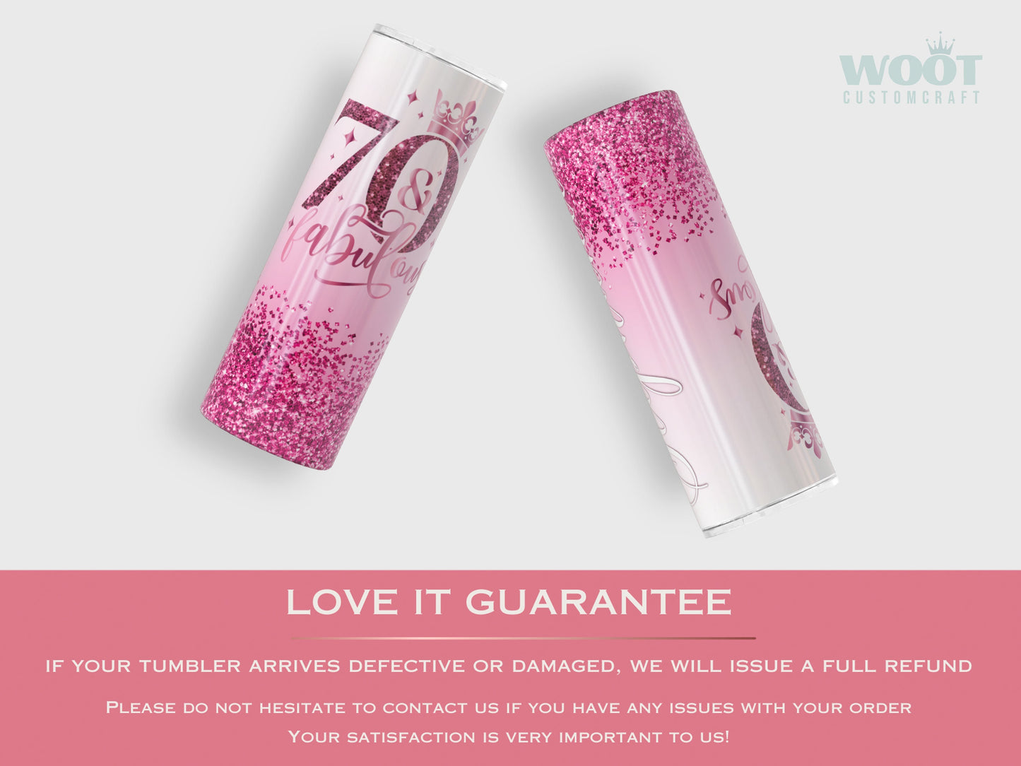 Personalized 70th Birthday Tumbler - Fabulous Gift Travel Cup for Her