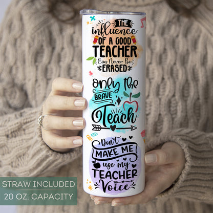 Personalized Teacher Tumbler - Chaos Coordinator Affirmation Appreciation Gift