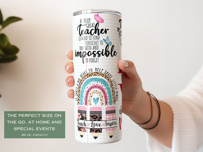 Personalized Teacher Tumbler - Cute Back-to-School Gift | Teacher Appreciation Travel Cup