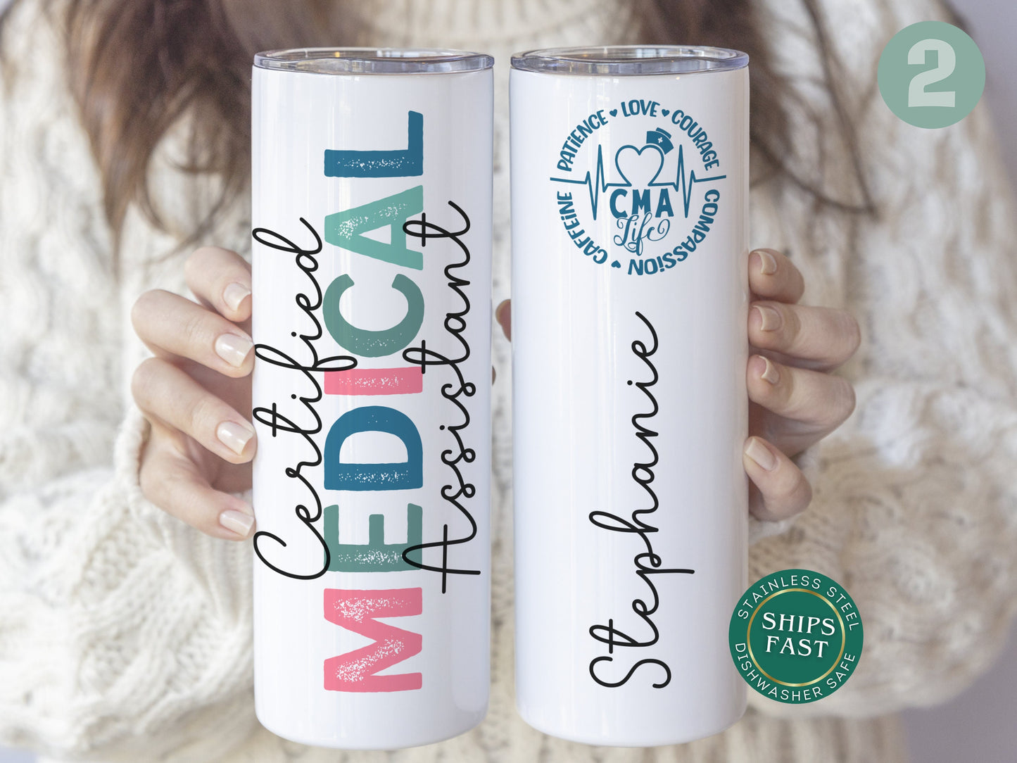 Personalized CMA Tumbler - Custom Certified Medical Assistant Cup Perfect Graduation Gift for Nurses