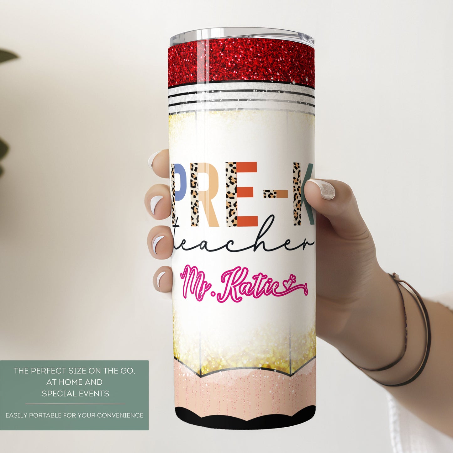 Personalized Pre-K Teacher Tumbler - Custom Gift for Preschool Educators