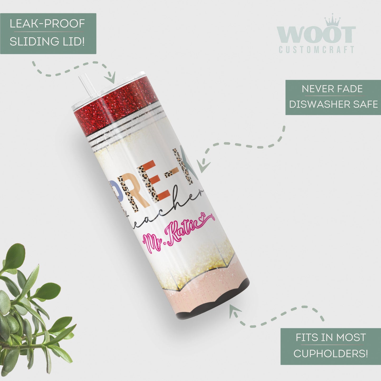 Personalized Pre-K Teacher Tumbler - Custom Gift for Preschool Educators