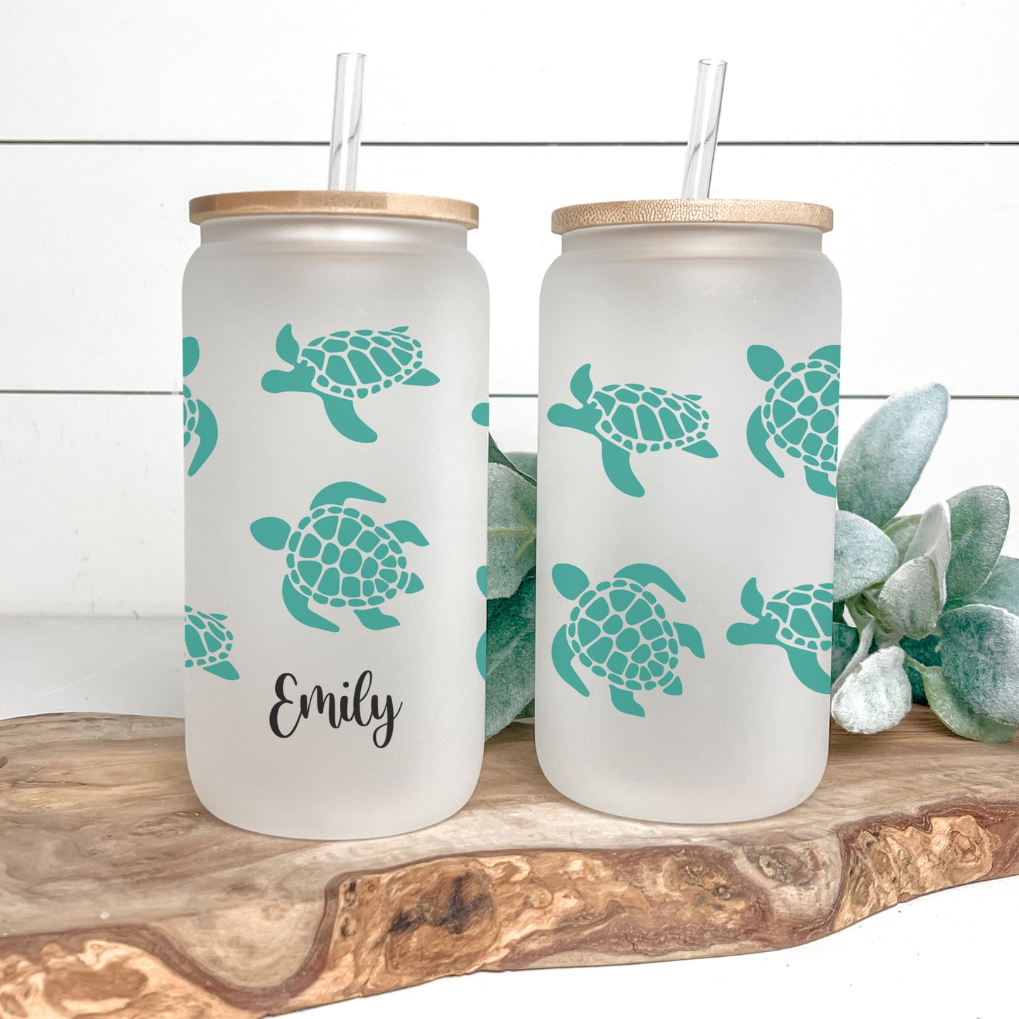 Personalized Sea Turtle Coffee Tumbler - Custom Iced Coffee Cup | Unique Gift for Turtle Lovers