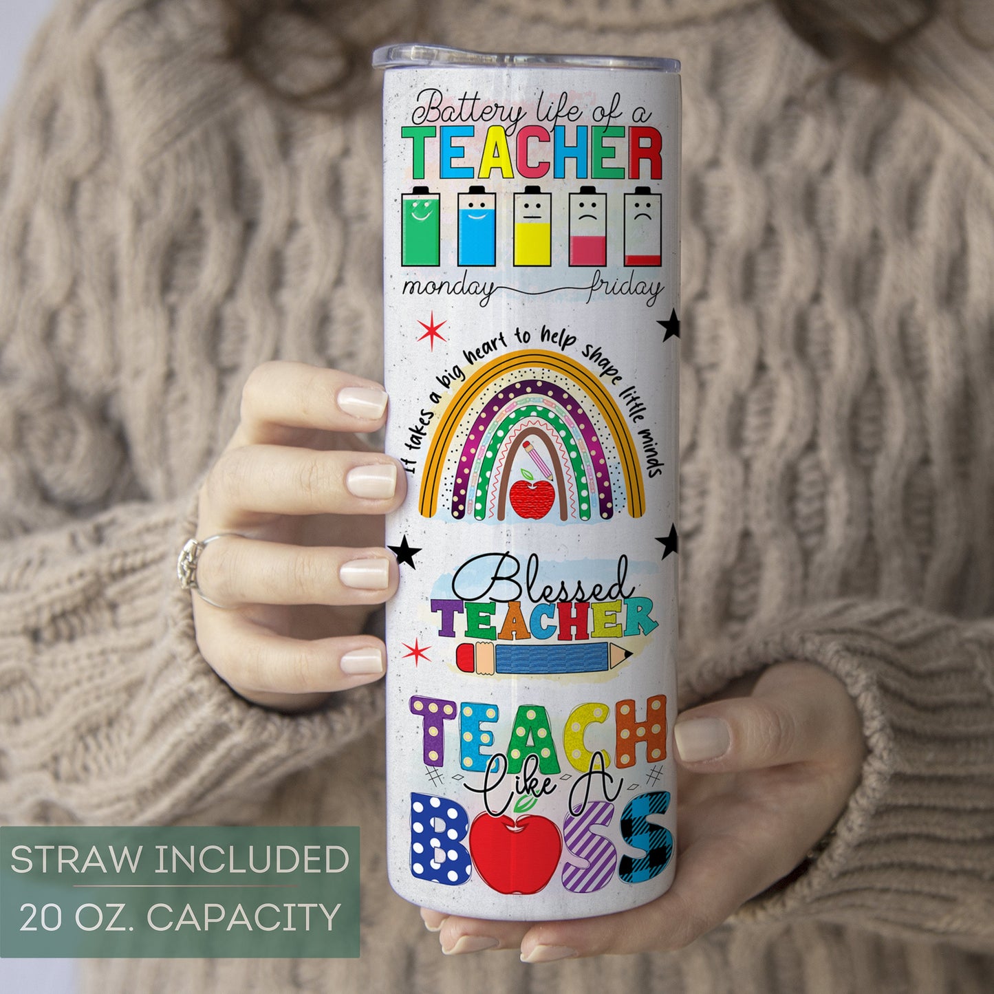 Personalized Teacher Tumbler - Inspirational Affirmation Gift for Educators