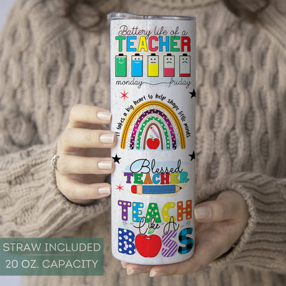 Personalized Teacher Tumbler - Inspirational Affirmation Gift for Educators