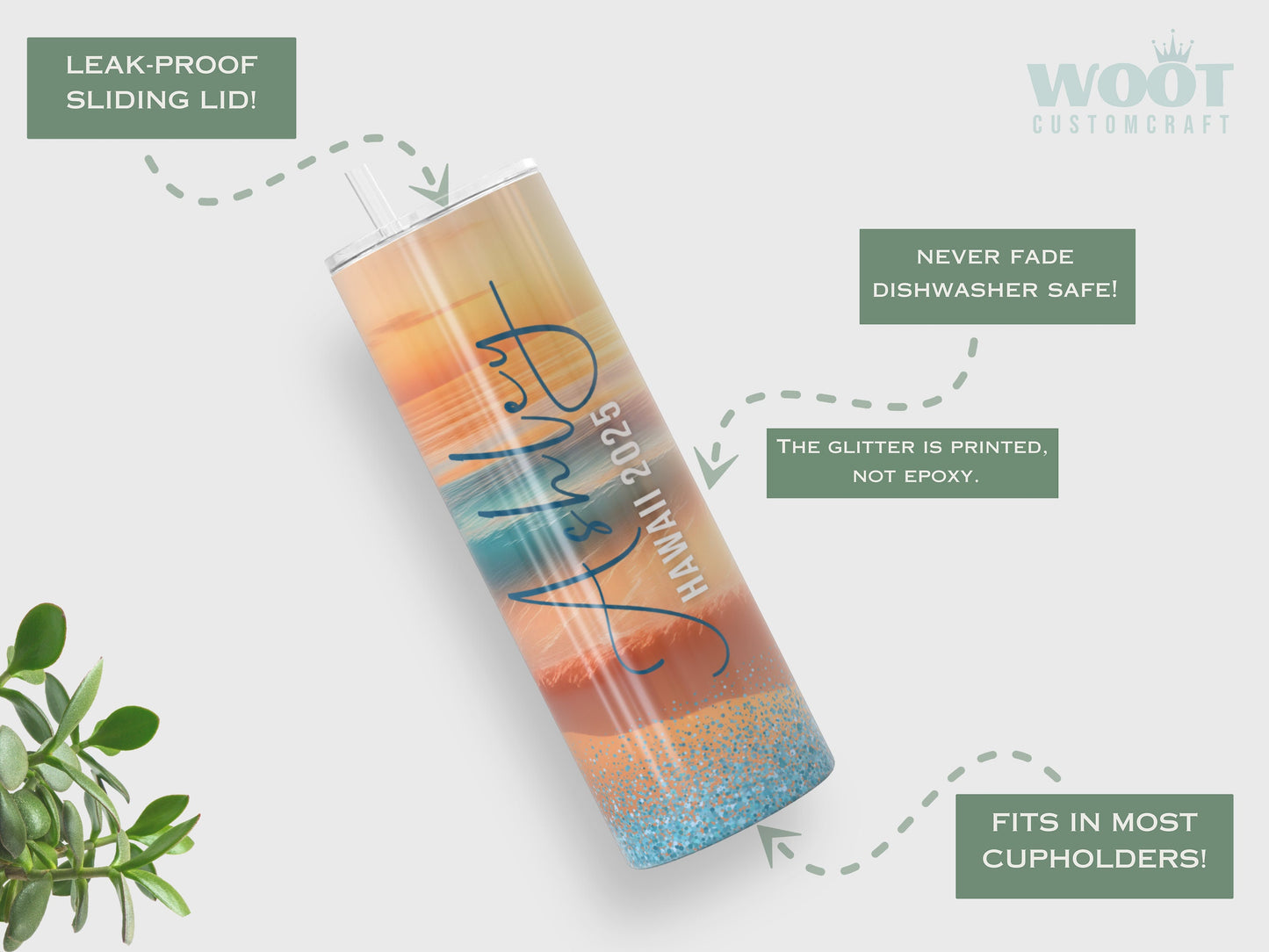 Personalized Sunset Beach Tumbler - Gift for Family Vacations and Bachelorette Trips