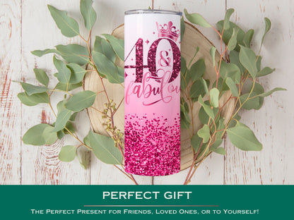 Personalized 40th Birthday Tumbler - Fabulous Gift Cup for Her | Happy 40th Celebration